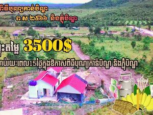 1,250m2 tropical land in Cambodia, build villa, $3,500 OFF!
