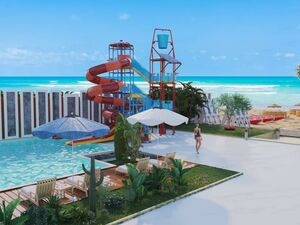 A unique apartment in a first line sea resort swimming pools