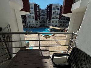 FURNISHED STUDIO WITH POOL VIEW BALCONY AQUA PALMS, AL AHHYA