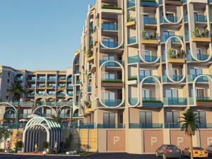 studio apartment 52sqm pool-sea view for sale,in hurghada 