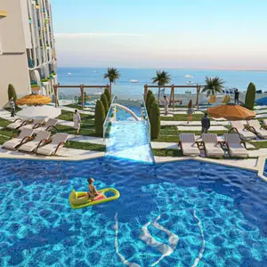 studio apartment 62sqm sea-pool view for sale, hurghada