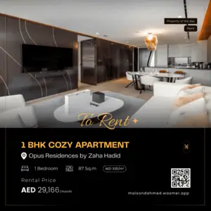 1 Bedroom Apartment for rent in Opus Residences Business Bay