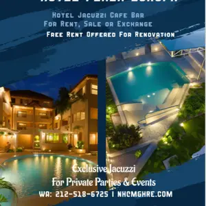 HOTEL JACUZZI CAFE BAR FOR SALE OR LONG TERM RENTAL