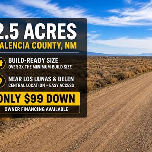 Investors! Buy Your 2.5 Off-Grid Buildable Acre For $99 Down